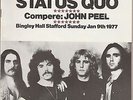 Status Quo/John Peel - Daily Mirror British Poll Awards Programme & Ticket 1977