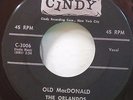 ORLANDOS Cloudburst  Old MacDonald DOO WOP 45 on CINDY 3006