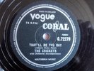 Rock and Roll on 78rpm That'll be the Day The Crickets Buddy Holly Ex condition