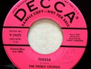 DECCA 31015 Treble Chords orig RARE-PROMO R&B/Doo Wop 45 Mint Minus Teresa