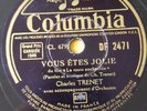 FRANCE 78 rpm RECORD Columbia CHARLES TRENET Orchestre VOUS ÊTES JOLIE / BOUM
