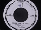 INVINCIBLES: Heart Full Of Love / I'll Come Crawlin' To You 45 (dj, sm tol) Sou