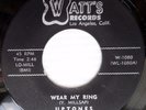 UPTONES doowop 45 WEAR MY RING / TAKEN FOR A RIDE mint minus e0521