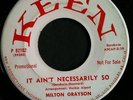 Rare 1959 Popcorn Soul Promo 45 Milton Grayson KEEN 82102 IT AINT NECESSARILY SO