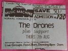 THE DRONES, PUNK ROCK BAND. VINTAGE GIG TICKET FROM 1980( THE MUSIC MACHINE ).