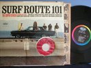 SURF ROUTE 101, SUPER STOCKS ORIGINAL MONO LP w/ Mr Gasser & The Weirdos 45, EX