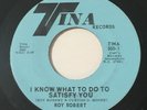 ROY ROBERT I Know What To Do To Satisfy You 45 Tina northern soul hear