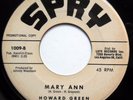 HOWARD GREEN & GAY CLEFS 45 Mary Ann / A Ride VG++ Doo Wop PROMO Spry dm389