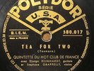 78 RPM DJANGO REINHARDT & QHCF tea for two / japanese sandman POLYDOR 580.017