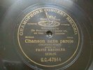 G&T Single Sided Kreisler Violin Chanson Sans Parole 78 RPM