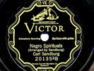 CARL SANDBURG on E 1926 Victor 20135 - Negro Spirituals / The Boll Weevil
