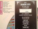 no. 1984 Ltd Picture disc Diamond Dogs David Bowie