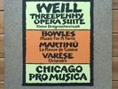 CHICAGO PRO MUSICA - Three Penny Opera / WEILL • Reference Recordings LP, RR-29