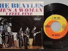 BEATLES 1964 ORIGINAL 45 & PS I FEEL FINE / SHE'S A WOMAN VG/VG+ NR