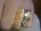 Elvis style Gold Colour and stone TCB Concert Style Ring,