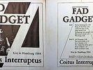 RARITÄT // Nr.; 265 von 300 // Fad Gadget // Live in Hamburg 1984