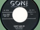 DUBS Darling / Don't Ask Me (To Be Lonely) 45rpm Gone 1956 orig 3-D shadow print