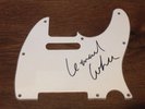 AUTHENTIC RARE LEONARD COHEN SIGNED PICK GUARD / SCRATCH PLATE ...REAL SIGNATURE