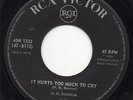 norther I H.B. BARNUM IT HURTS TOO MUCH TO CRY/LONELY HEARTS ITALIAN PRESS  RCA