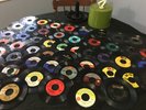 Vintage 70's Green Disk Go Case 45 Record Storage w/ 50 Records Jackson 5 Stones