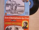 johnny hallyday sp les chevaliers du ciel label sacem+pochette rouge seule lire