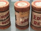 5 EDISON GOLD MOULDED CYLINDER RECORDS WITH EDISON CASES