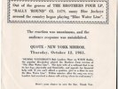BROTHERS FOUR--RARE PROMO ONLY TITLE SLEEVE ONLY---(BLUE WATER LINE)--PS--PIC--