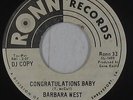 Crossover/Deep Soul 45 - Barbara West - Congratulations Baby - Ronn - mp3
