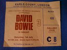 DAVID BOWIE CONCERT TICKET 1st July 1978 LONDON EARLS COURT. RARE