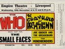 SMALL FACES THE WHO ARTHUR BROWN Rare 1968 Concert Ticket Booking Slip/flyer MOD