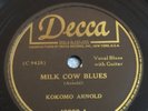 Kokomo Arnold Milk Cow Blues / Old Original Kokomo Blues 78 Record Decca 48000 +