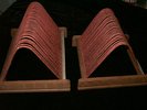 Vinyl / Schellack LP Ständer für 67 Platten ( Holz mit Stoff )