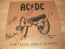 AC/DC SIGNED LP FOR THOSE ABOUT TO ROCK LUDWIG  1ST PRESS