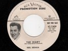 TEEN-NEIL SEDAKA-RCA 7408-THE DIARY/NO VACANCY-RARE PROMO WITH NEIL'S PHOTO