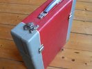 ORIGINALER, alter Plattenkoffer Grammophon-Schellack-Platten rot-grau ZAUBERHAFT