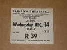 The Clash 1977 Rainbow Theartre Concert Ticket