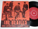 Very rare The Beatles single 45 She Loves You Sweden Red Label R 5055 VG+/VG++