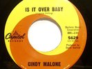 Soul 45 - Cindy Malone - Is It Over Baby - Mint-