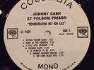 Johnny Cash - Folsom Prison LP. White Promo Label. Mono. Vinyl