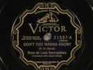 78 RPM --  Ross de Luxe Syncopaters, Victor 21537, E+ Jazz