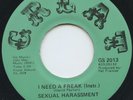 Rare Boogie Funk 45- Sexual Harassment- I Need A Freak (instr) - Great #2013- M-