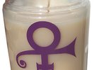 PRINCE CANDLE w/ symbol XL Cream Scented GLASS w/ Purple Symbol NPG STORE