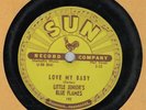 78 RPM Little Junior's Blue Flames, Love My Baby/Mystery Train, Sun, F/P