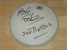 PAUL COOK SEX PISTOLS SIGNED DRUMHEAD