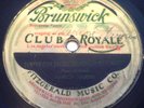 Marion Harris 1920s CLUB ROYALE LOS ANGELES Brunswick 2410 Signed Promo Label 78