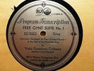 1932 RCA PROGRAM TRANSCRIPTION PEER GYNT SUITE 1&2  PASTERNACK EUGENE GOOSENS