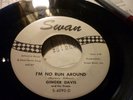 SWAN WHITE PROMO LABEL 45 RARE 1961 Im No Run Around GINGER DAVIS and SNAPS FS