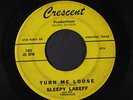 SLEEPY LABEFF: Turn Me Loose / Ridin' Fence 45 rare Rockabilly