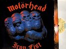 MOTORHEAD iron fist LP EX/VG BRNA 539 A2/B1 uk with lyric inner bronze 1982