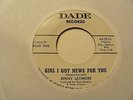 45 RECORD 1967 BENNY LATIMORE GIRL I GOT NEWS FOR YOU AINT GONNA CRY NO MORE NM